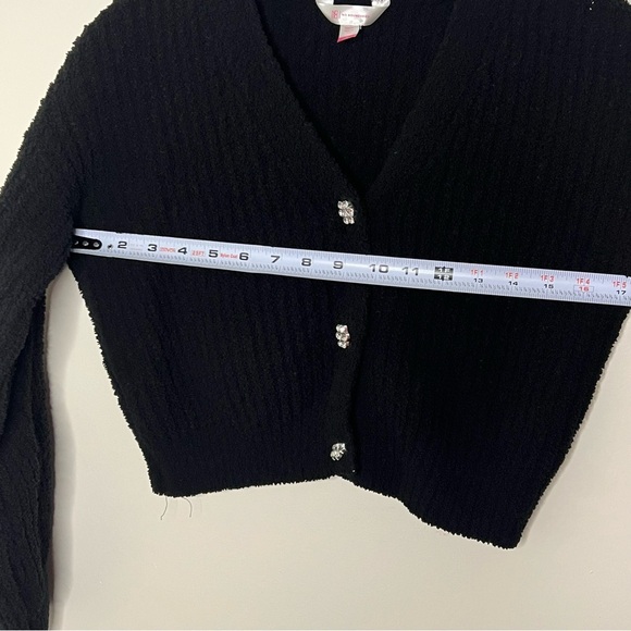 No Boundaries Black V-Neck Cardigan Sweater - Picture 9 of 10